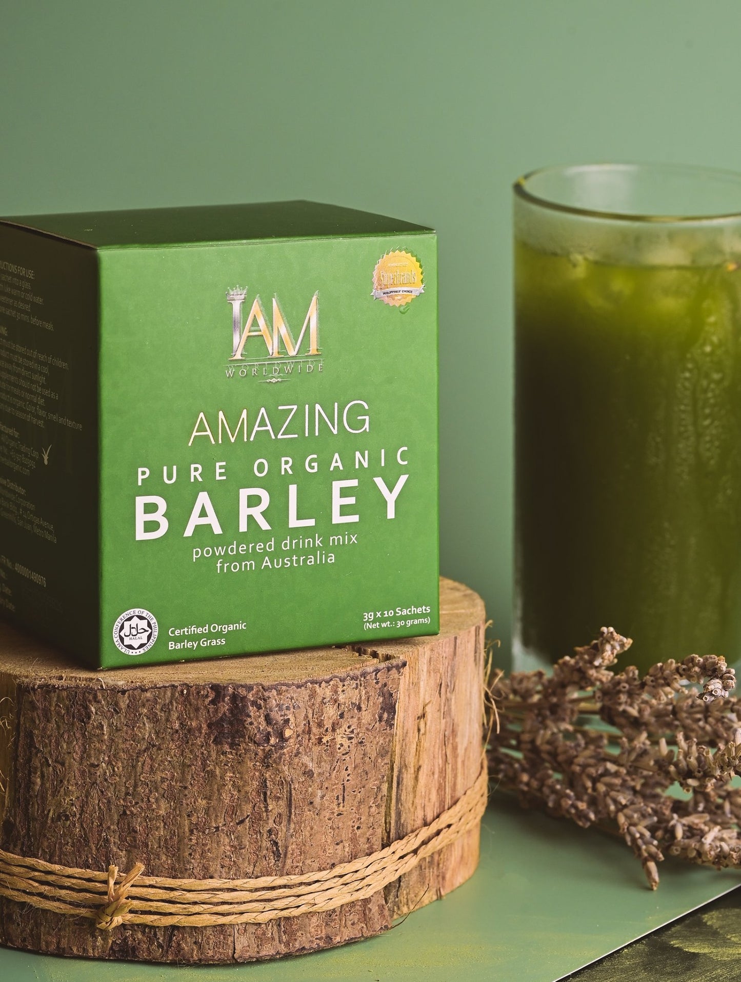 IAM Worldwide Pure Organic Barley Grass Powder - 3g x 10 Sachets | Free Shipping | COD