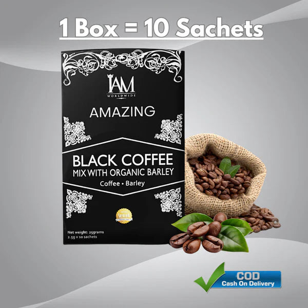 1 Box of IAM Worldwide Black Coffee with Barley - 10 Sachets | Free Shipping | COD