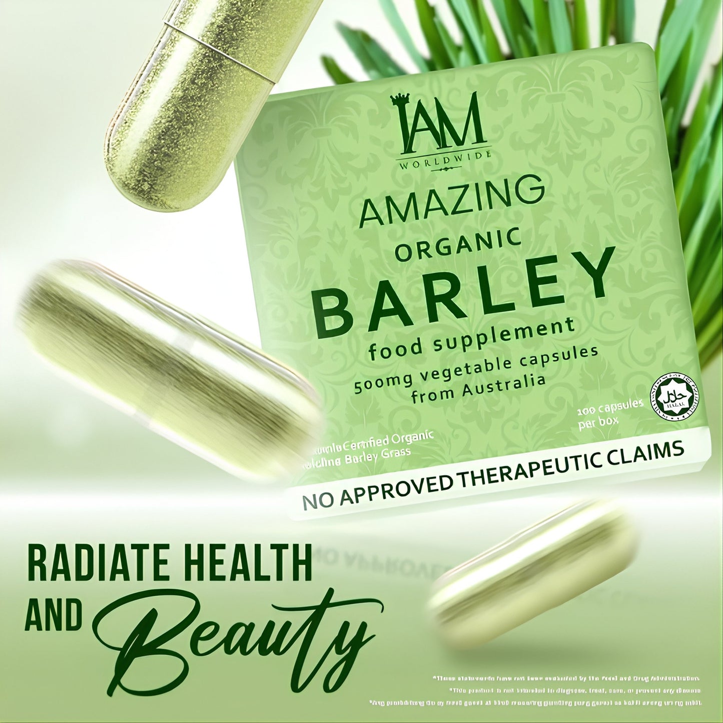 1 Box of Pure Barley Capsule | 100 CAPSULES | Free Shipping | COD