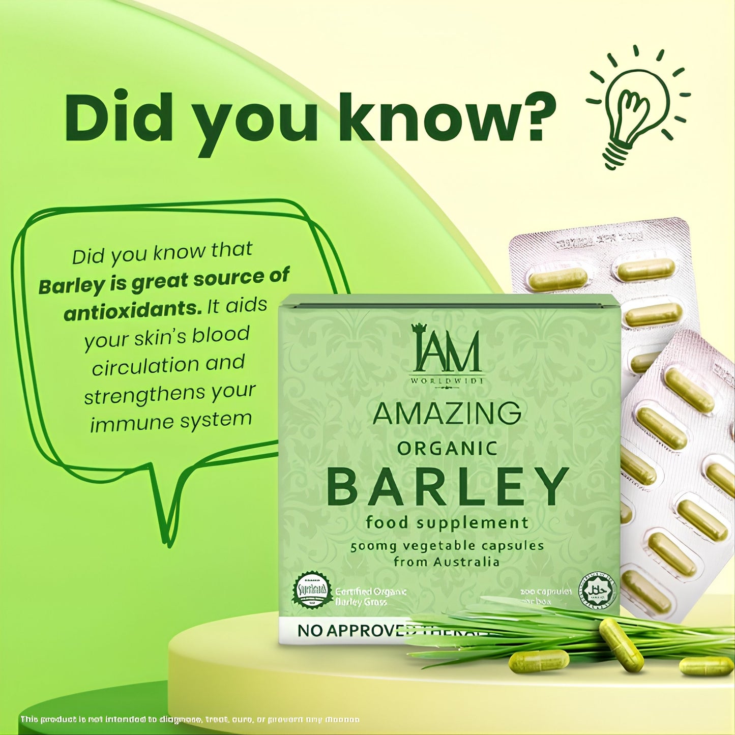 1 Box of Pure Barley Capsule | 100 CAPSULES | Free Shipping | COD