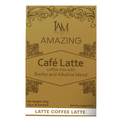 IAM Worldwide Coffee Latte with Barley and Alkaline - 10 Sachets | 1 Box | Free Shipping | COD