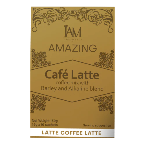 IAM Worldwide Coffee Latte with Barley and Alkaline - 10 Sachets | 1 Box | Free Shipping | COD