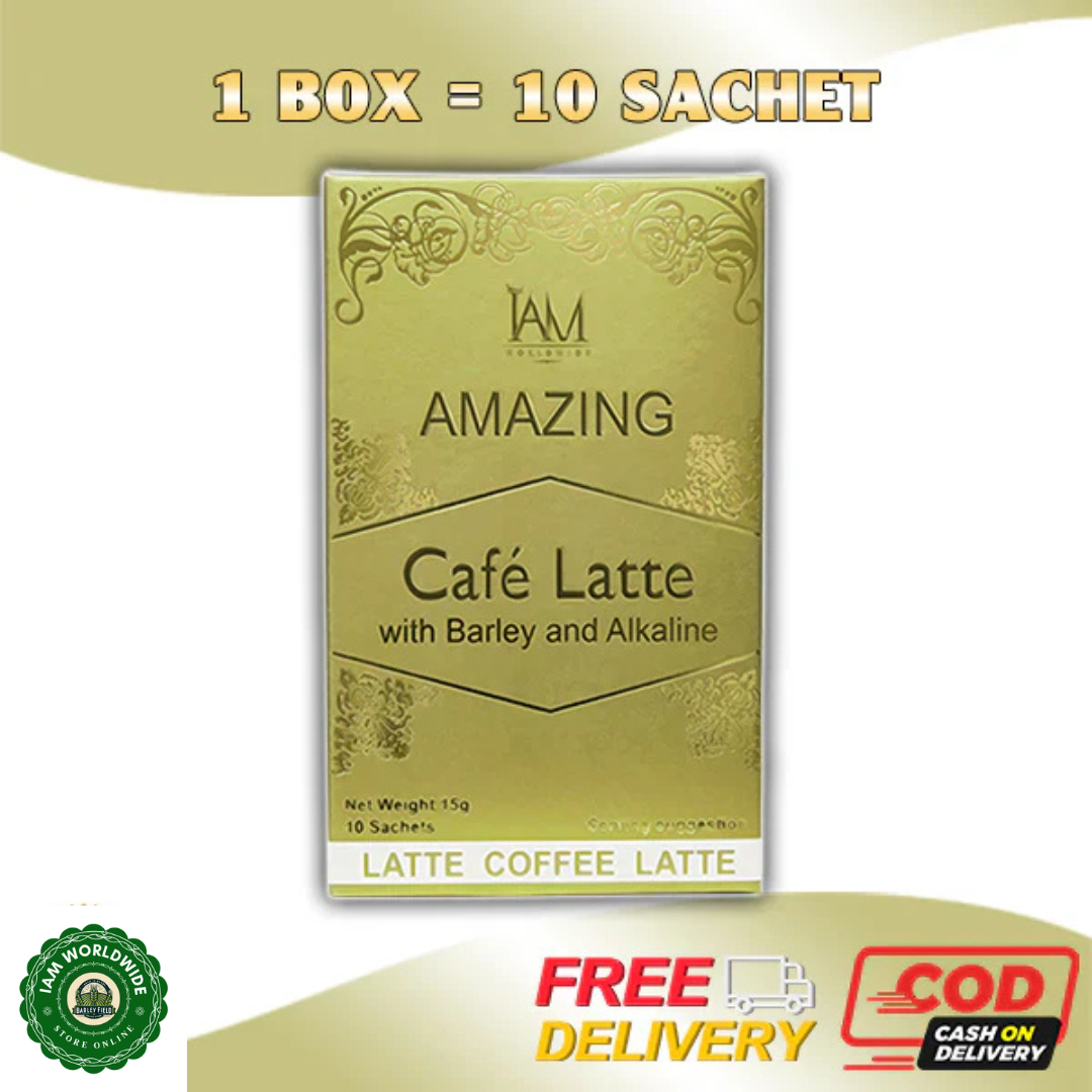 Amazing Coffee Latte with Barley and Alkaline | 1 Box | 10 Sachets | Free Shipping