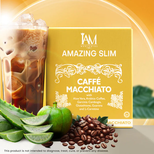 IAM Worldwide Cafe Macchiato - Low-Calorie, High-Energy Coffee | 10 Sachets | Free Shipping | COD