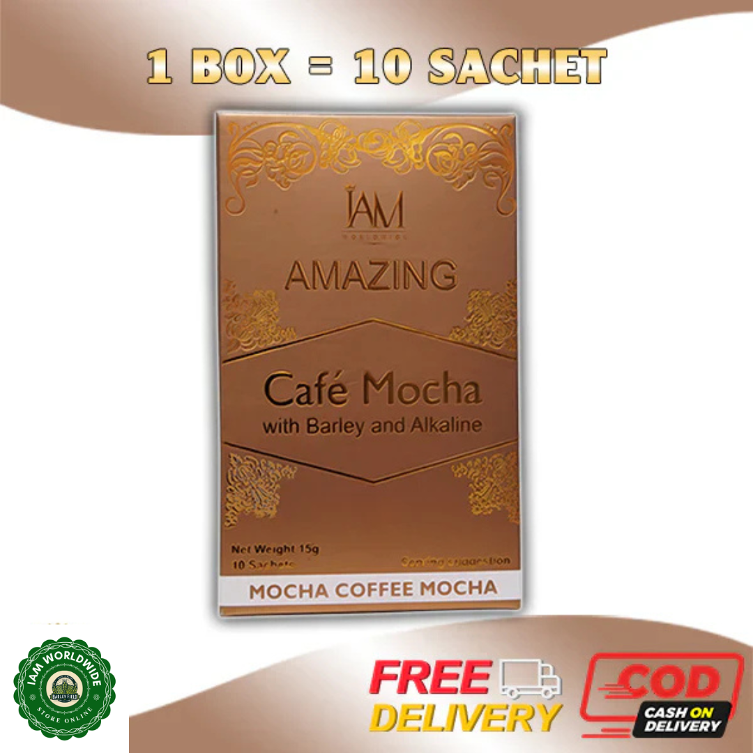 Amazing Coffee Mocha with Barley and Alkaline | 1 Box | 10 Sachets | Free Shipping