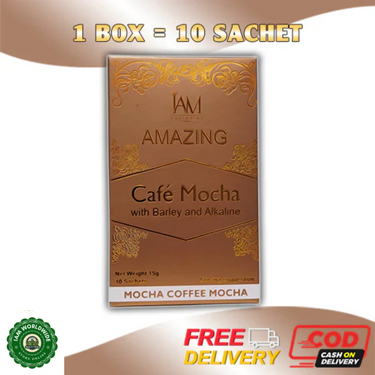 Amazing Coffee Mocha with Barley and Alkaline | 1 Box | 10 Sachets | Free Shipping